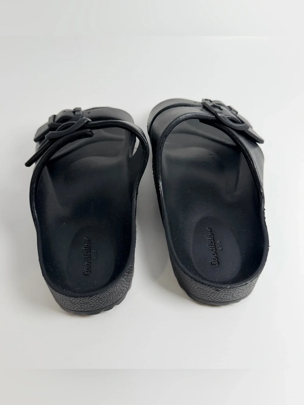 Goodfellow & Co Black Dual-Buckle Slide Sandals